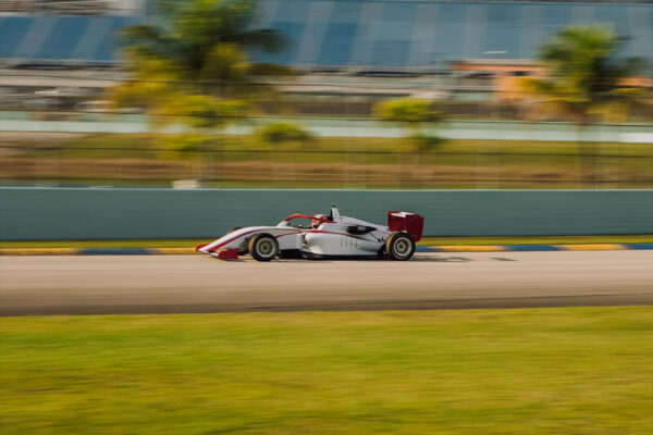 Jacob Douglas testing his USF2000 car